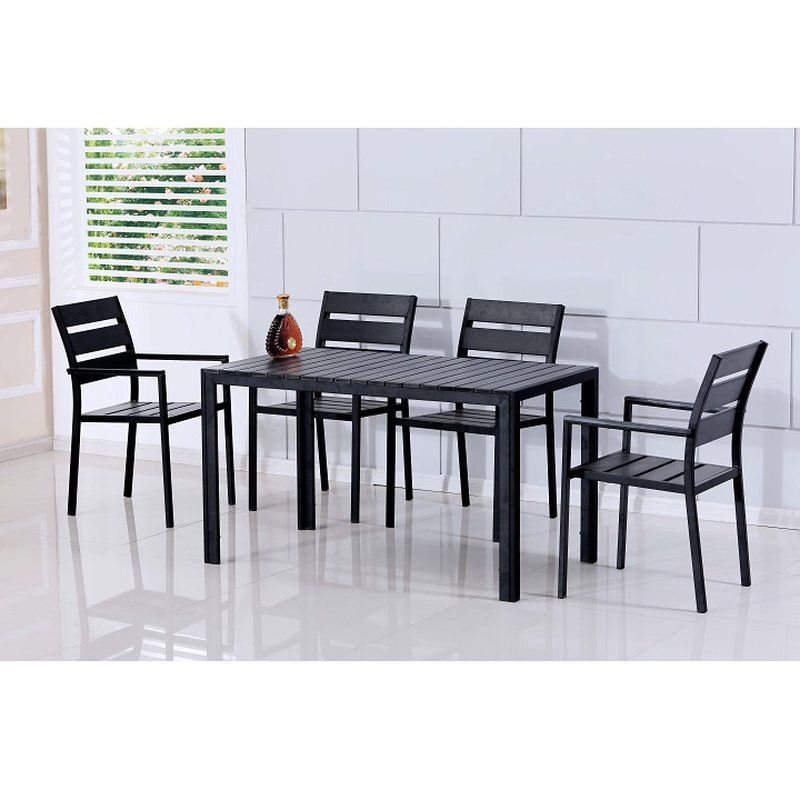 Set dining 1+4, terasa, gradina, negru