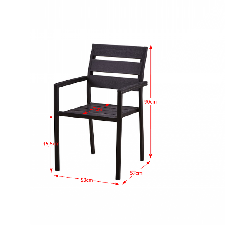 Set dining 1+4, terasa, gradina, negru